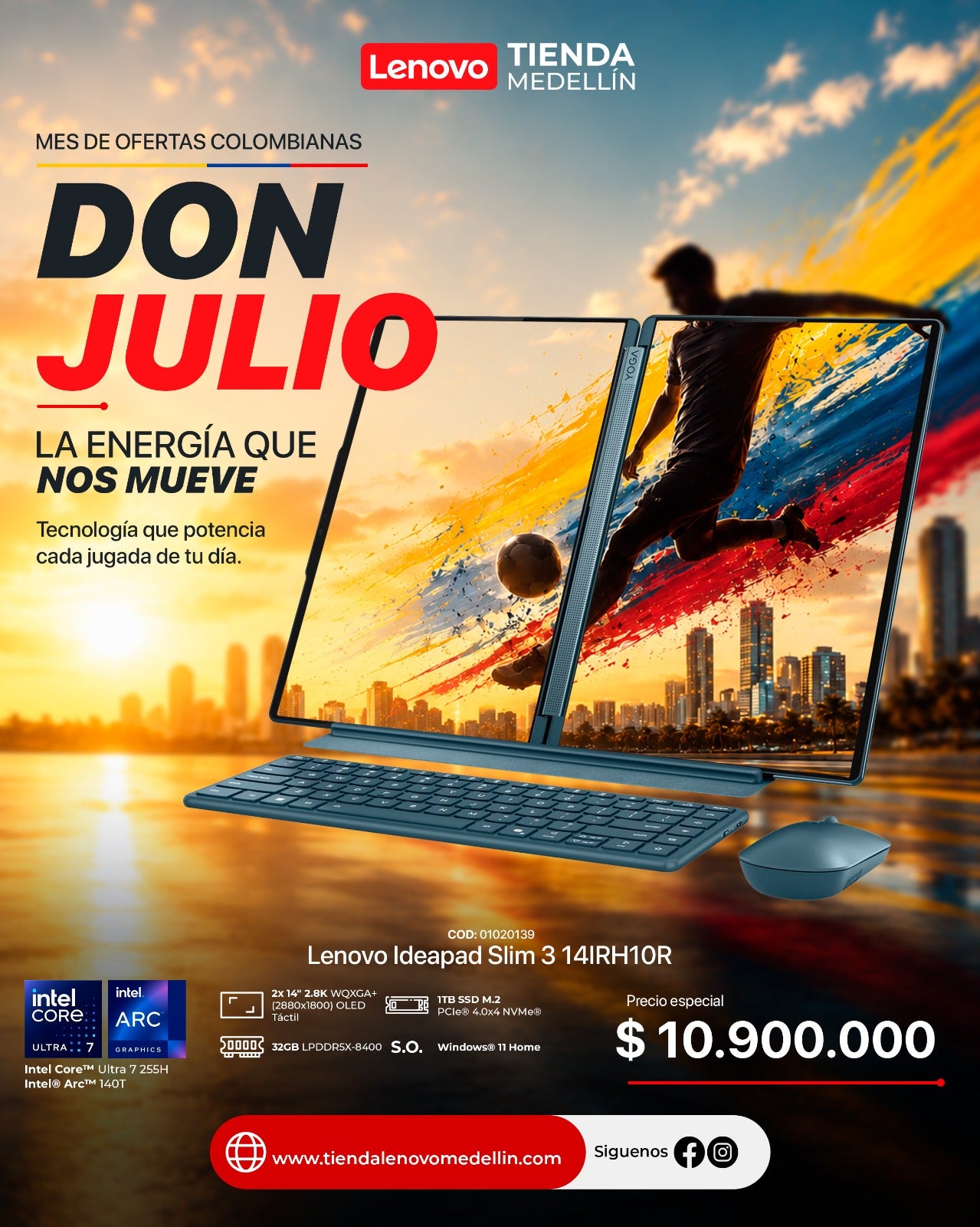 Portátil Lenovo Yoga Book 9 14IAH10 Ultra 7 255H