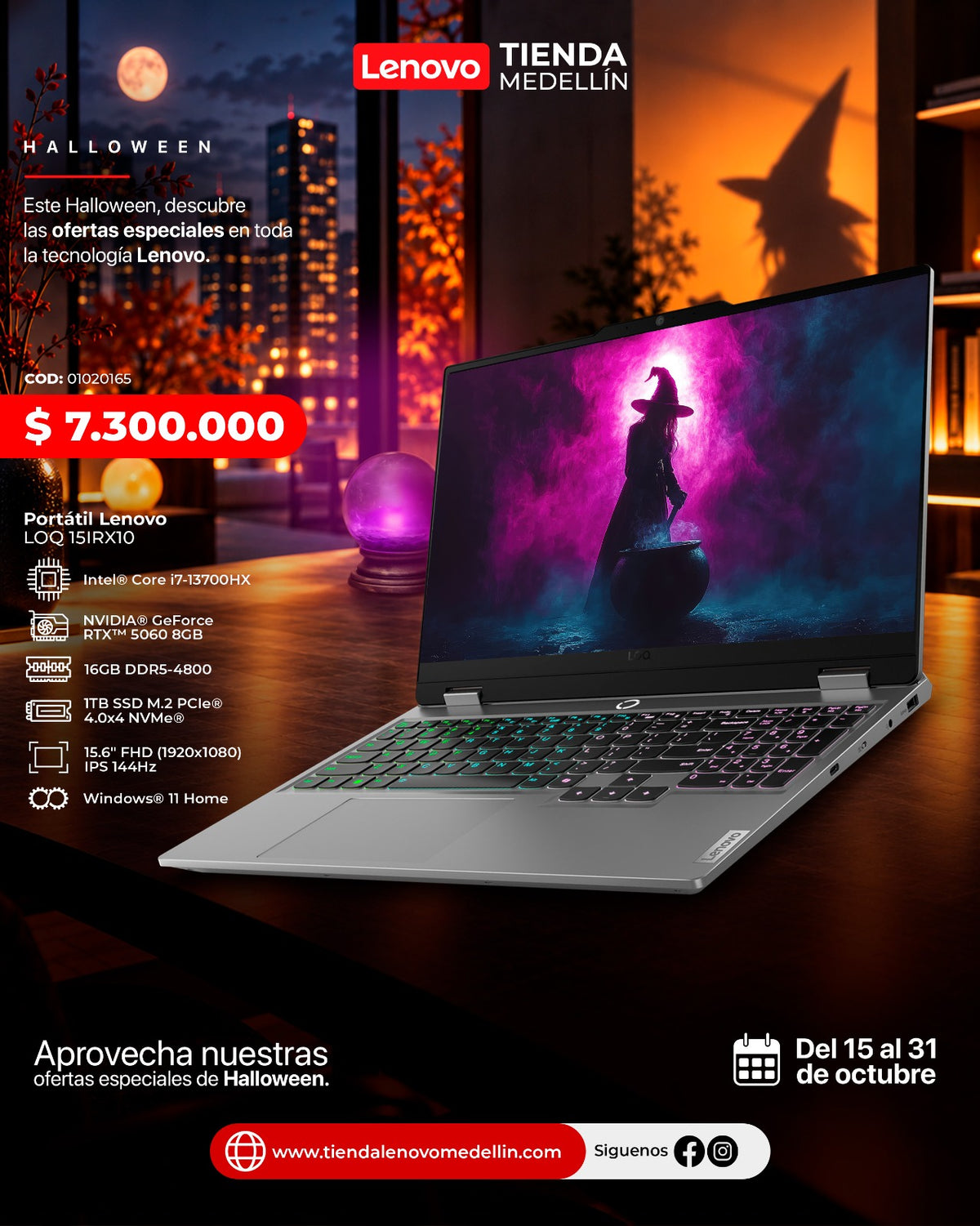 Portátil Lenovo LOQ Gaming CI7 13700HX