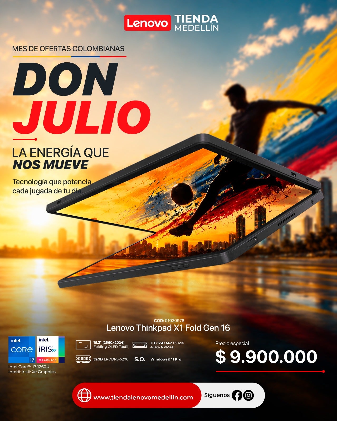 Portátil Lenovo ThinkPad X1 Fold 16 Gen1 CI7 1260U