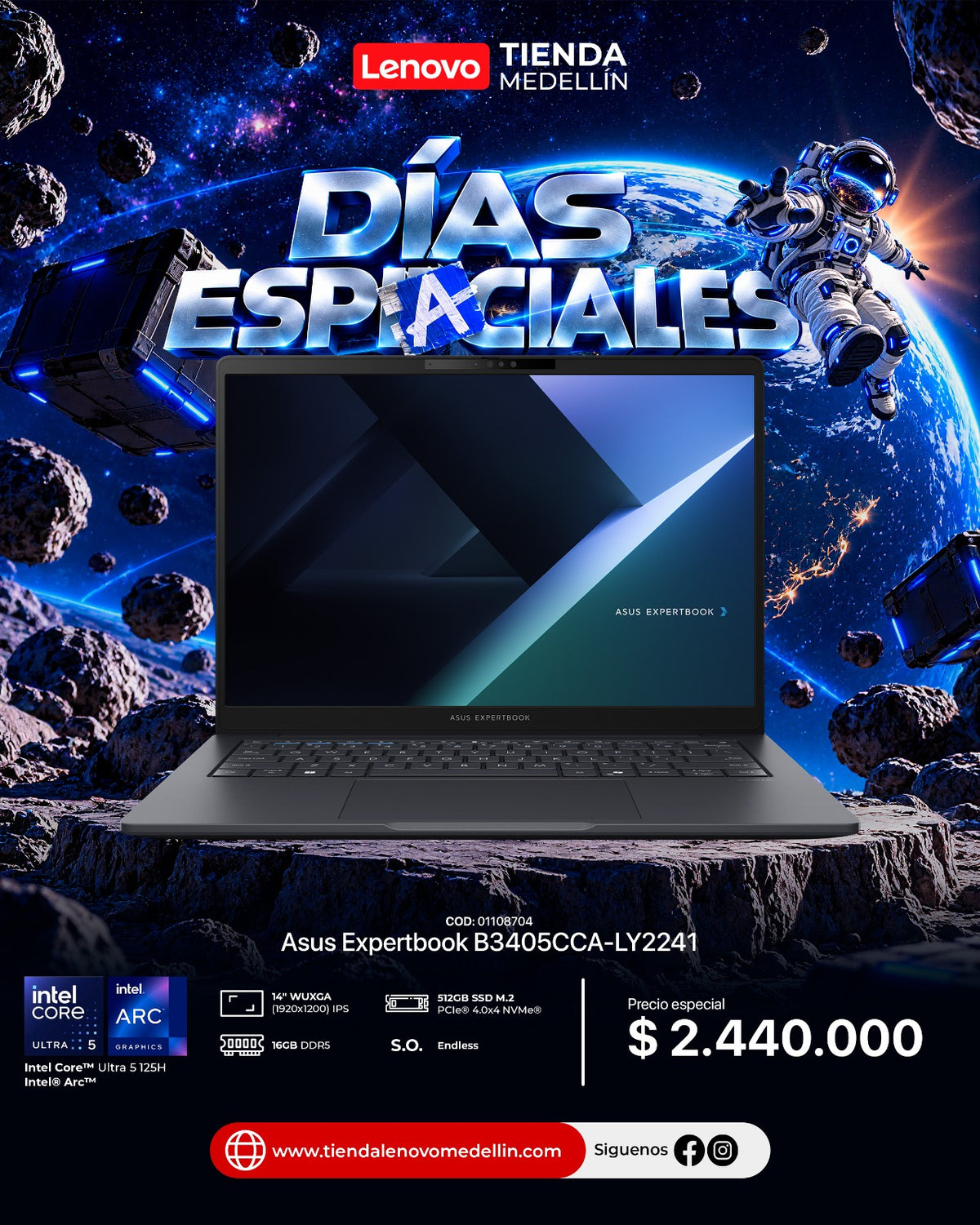 Portátil Asus ExpertBook B3 Ultra 5 125H