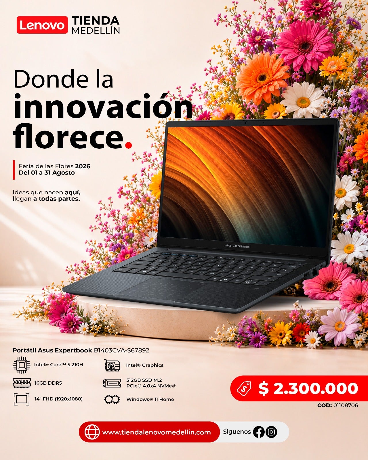 Portátil Asus ExpertBook B1 Core 5 210H