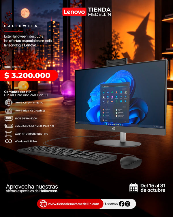 Computador Hp AIO ProOne 240 G10 24” CI5 1334U