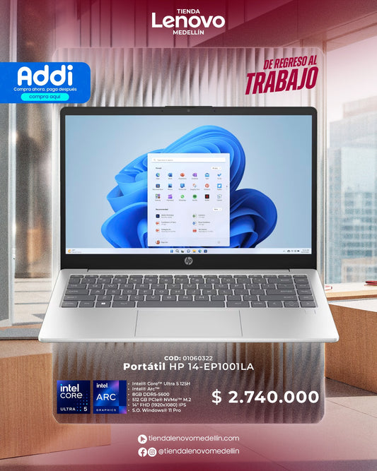 Portátil HP 14-EP1001LA ULTRA 5 125H