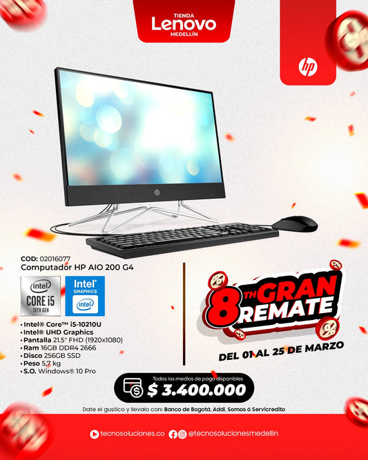 Computador HP 200 Gen4 CI5 10210U