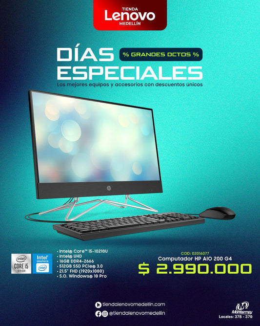 Computador HP 200 Gen4 CI5 10210U