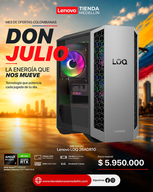 Computador Lenovo LOQ 26ADR10 Ryzen 7 8745HX