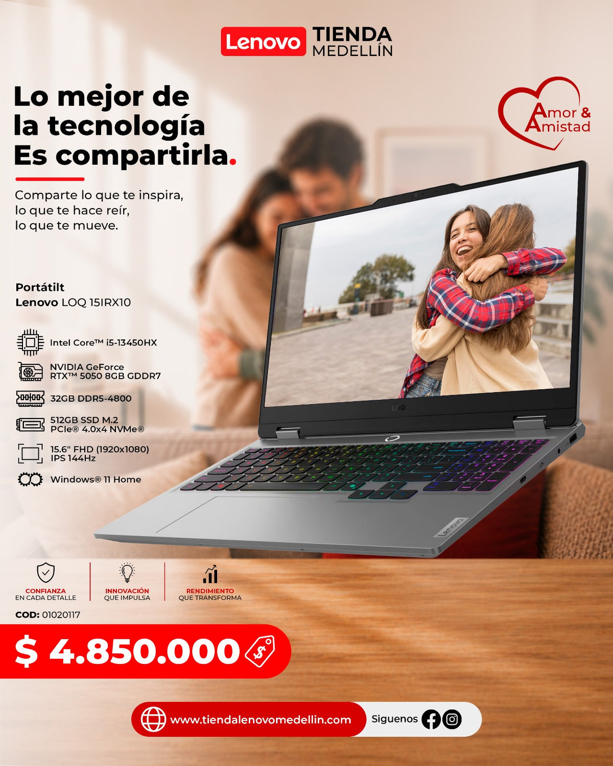 Portátil Lenovo LOQ 15IRX10 CI5 13420H