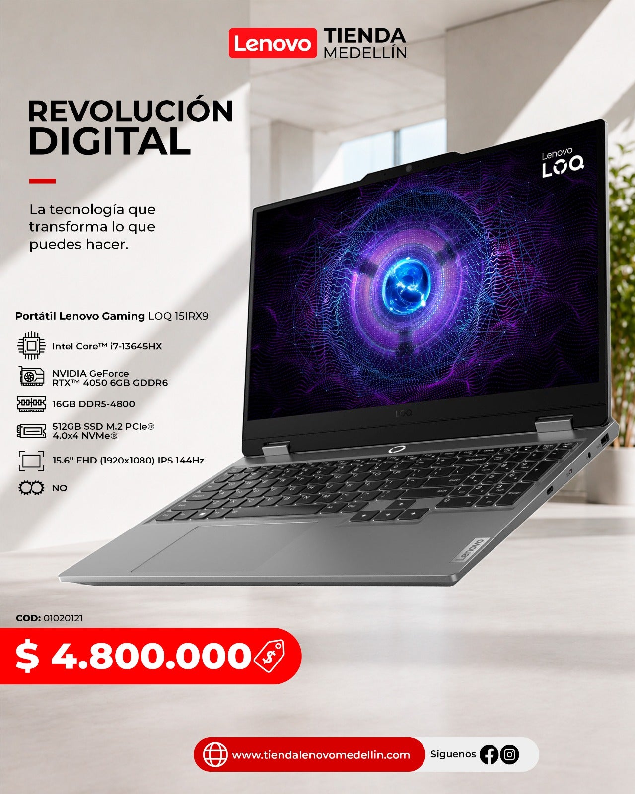 Portátil Lenovo LOQ Gaming CI7 13645HX