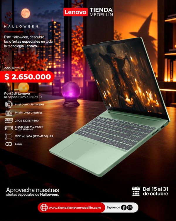 Portátil Lenovo IdeaPad Slim 3 15IRH10 CI5 13420H