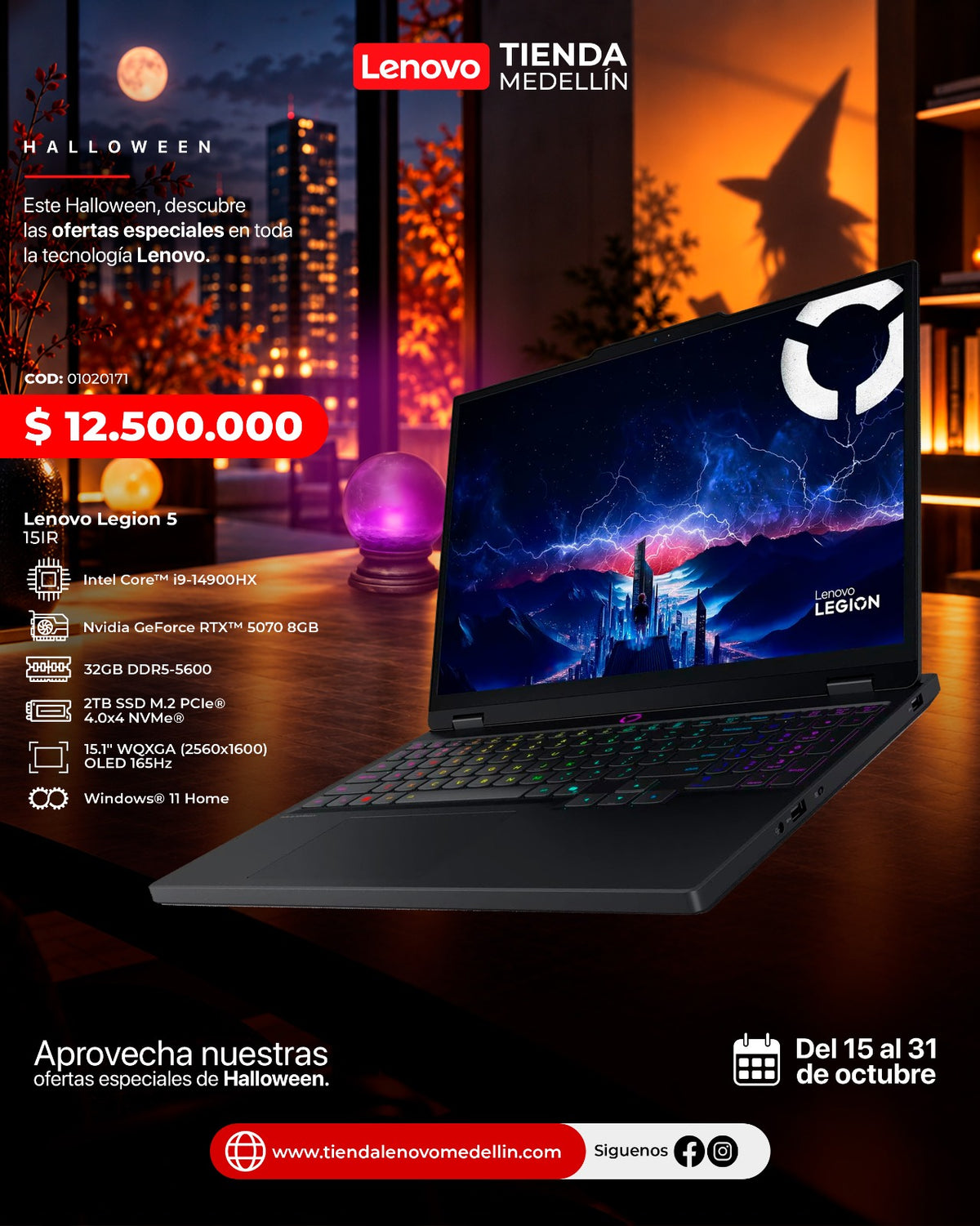 Portátil Lenovo Legion 5 15IRX10 CI9 14900HX