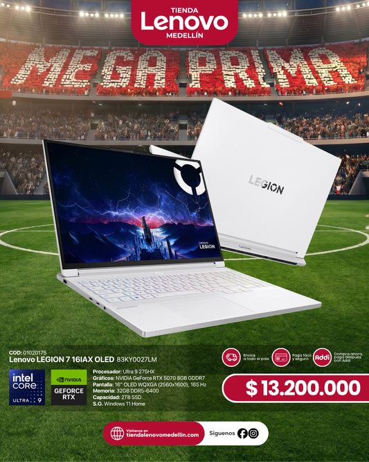 Portátil Lenovo Legion 7 16IAX10 Ultra 9 275HX