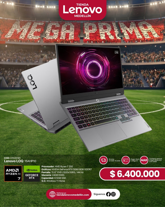 Portátil Lenovo LOQ 15AHP10 Ryzen 7 250