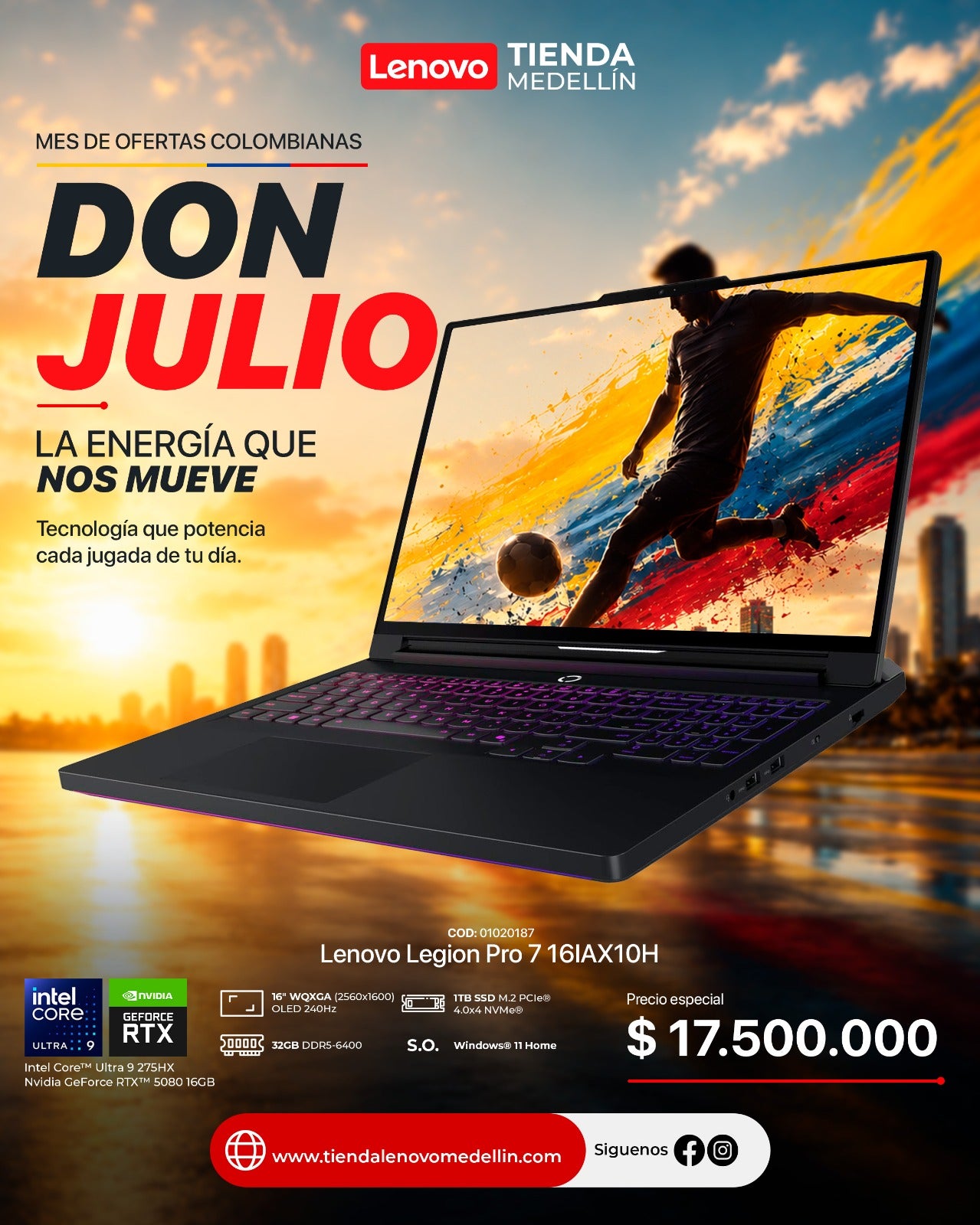Portátil Lenovo Legion Pro 7 Ultra 9 275HX