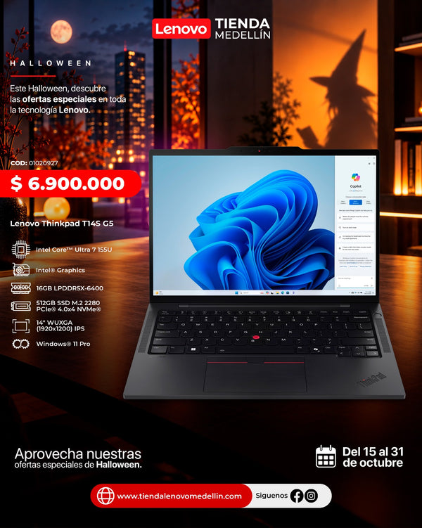Portátil Lenovo ThinkPad T14S Gen5 Ultra 7 155U