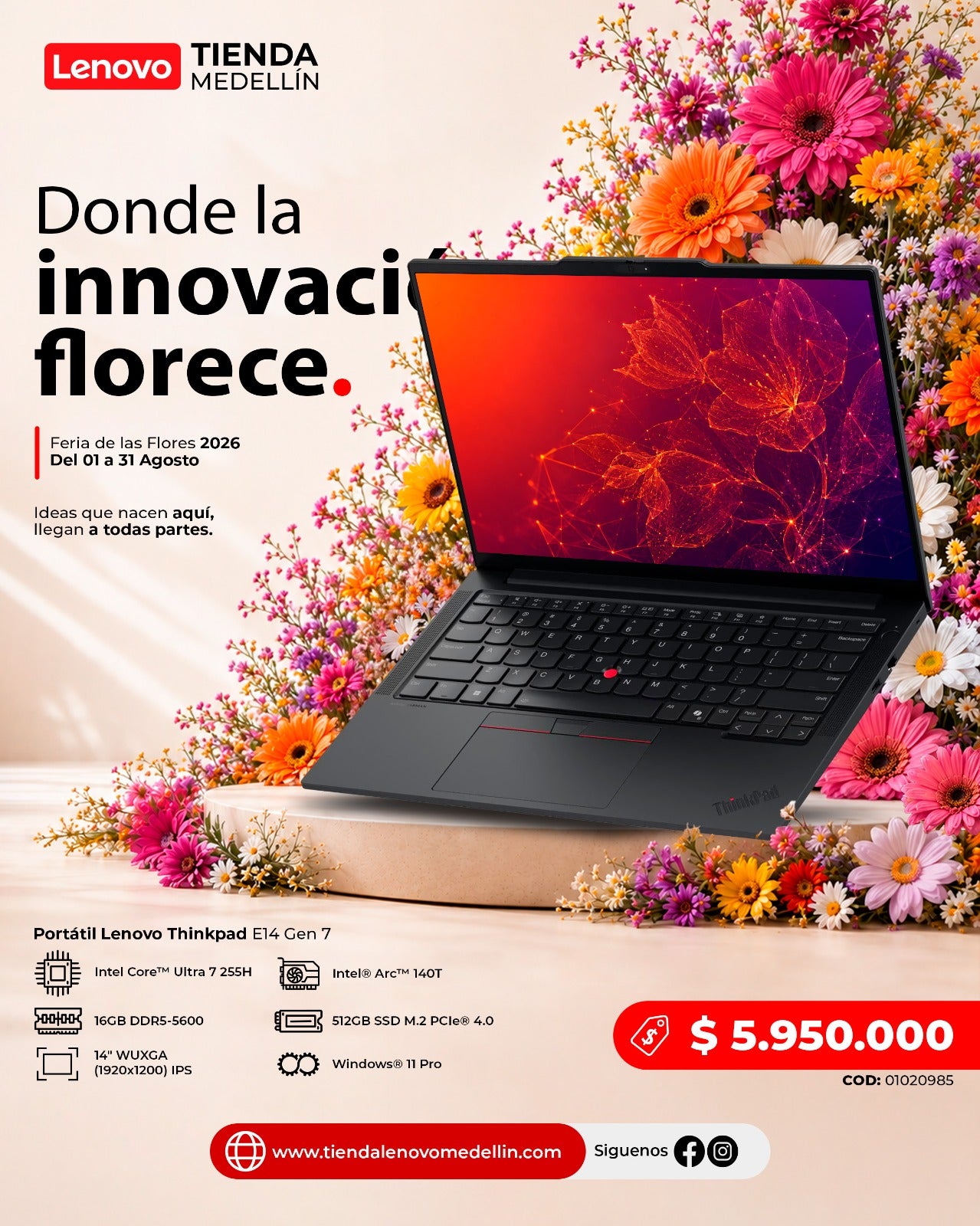 Portátil Lenovo ThinkPad E14 Gen7 Ultra 7 255H