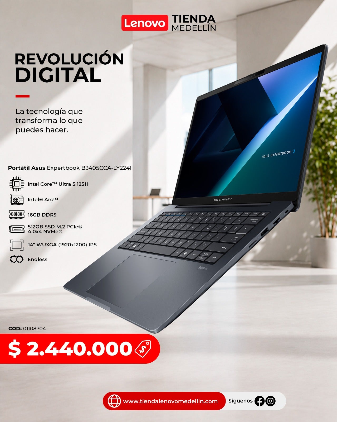 Portátil Asus ExpertBook B3 Ultra 5 125H