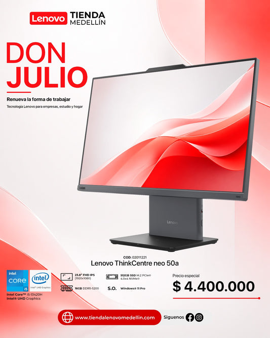 Computador Lenovo ThinkCentre AIO neo 50a Gen5 CI5 13420H