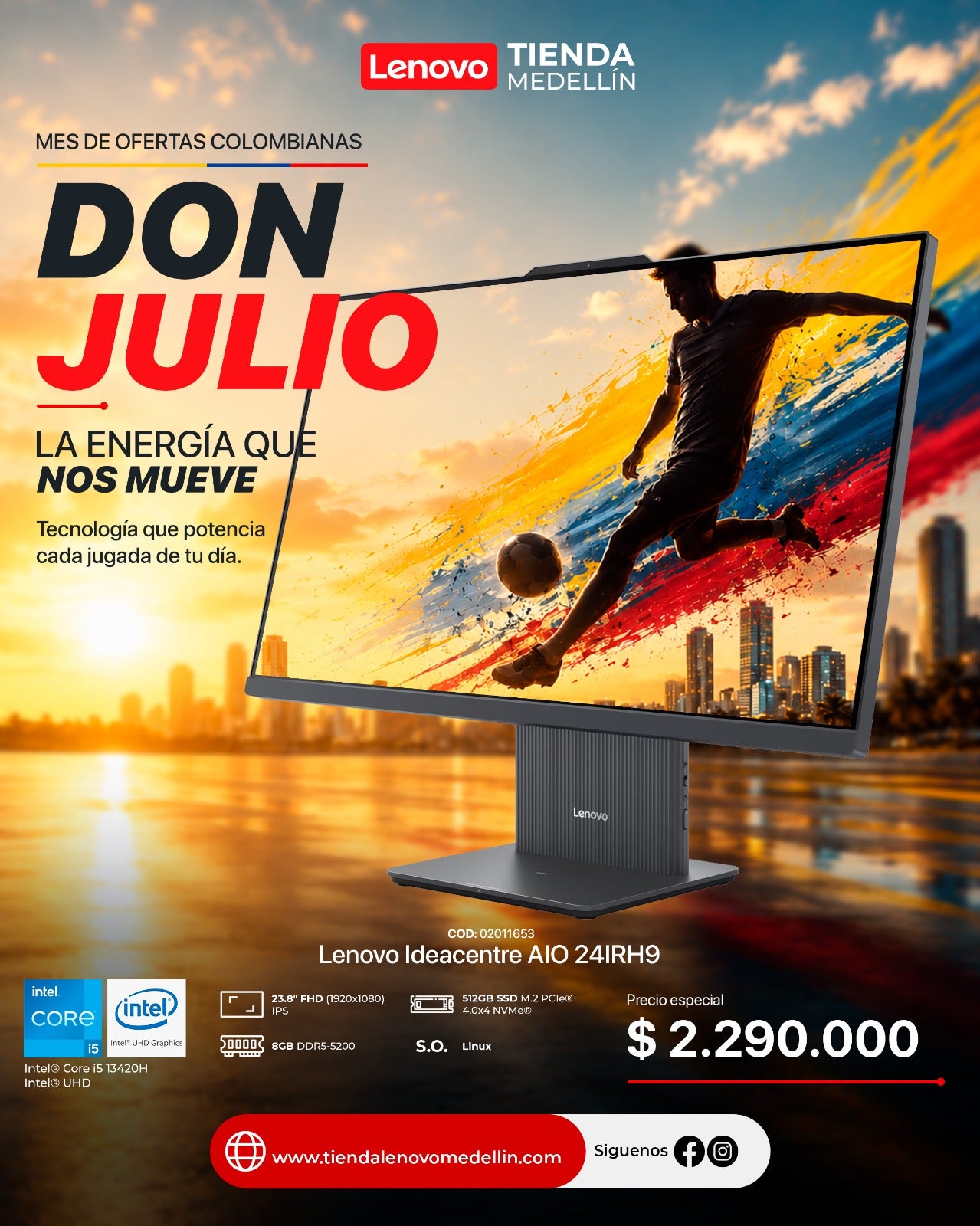 Computador Lenovo IdeaCentre AIO 24IRH9 CI5 13420H