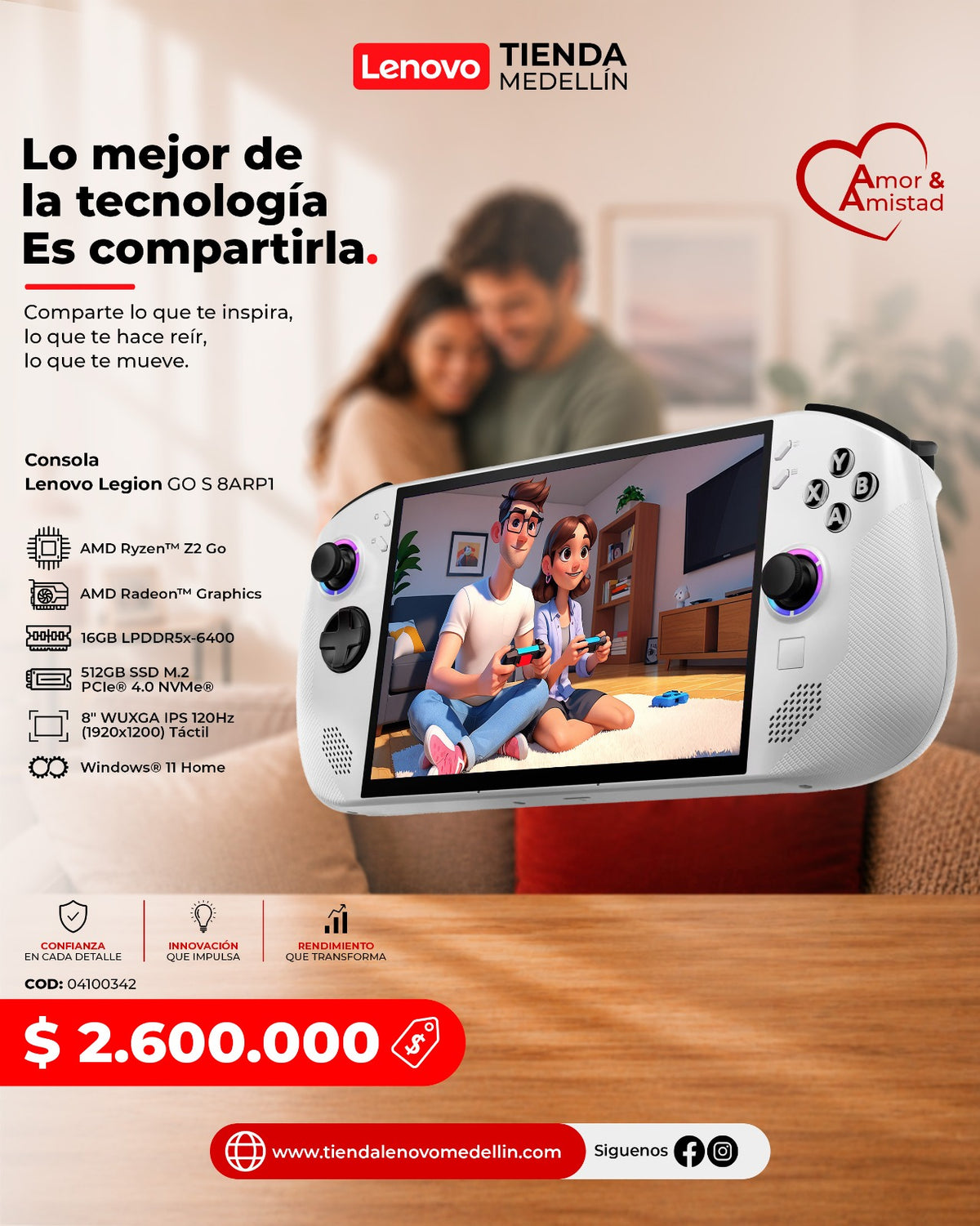 Consola Lenovo Legion Go S 8ARP1 Ryzen Z2 Go