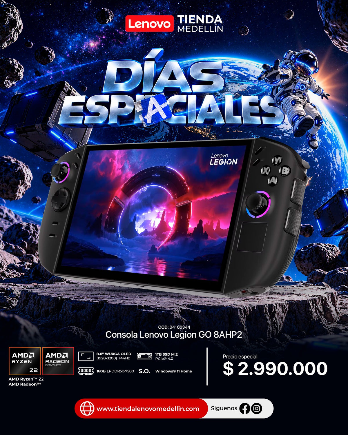Consola Lenovo Legion Go 8AHP2 Ryzen Z2