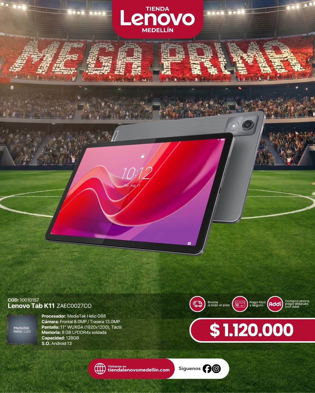 Lenovo Tab K11 MediaTek Helio G88