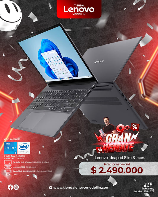 Portátil Lenovo IdeaPad Slim 3 15IRH10 CI5 13420H