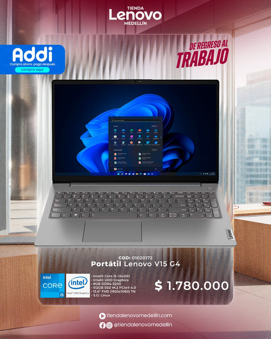 Portátil Lenovo V15 G4 IRU CI5 13420H