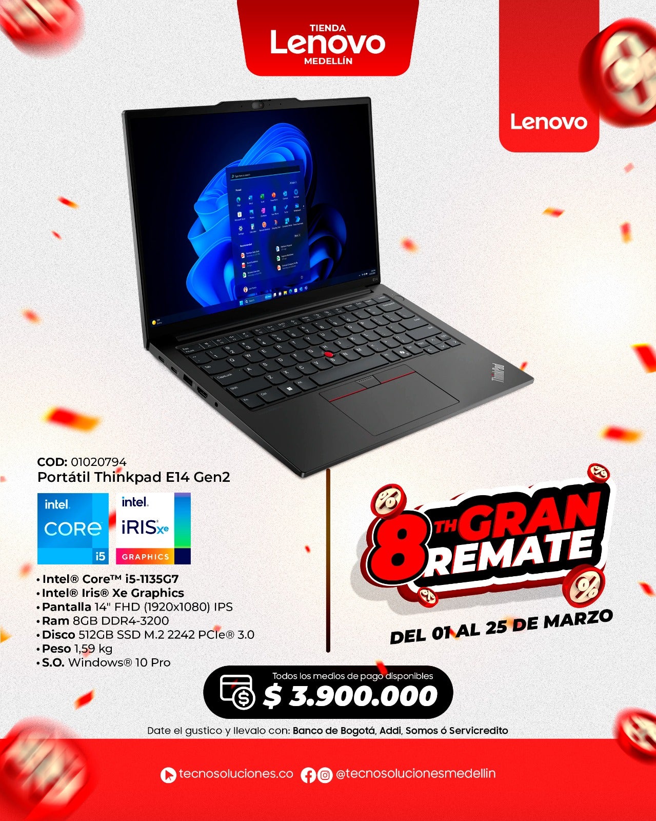 Portátil Lenovo ThinkPad E14 Gen2 CI5 1135G7