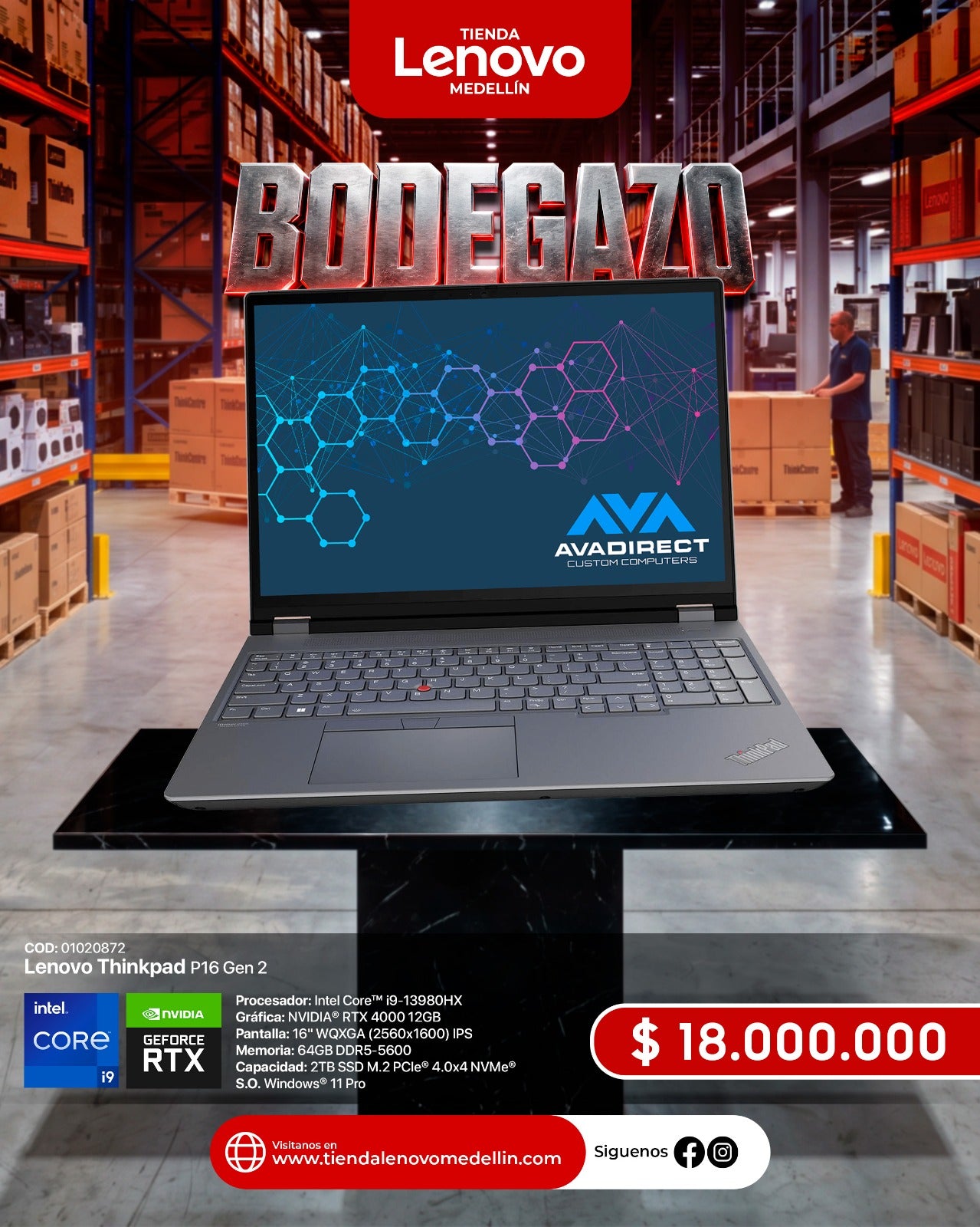 Portátil Lenovo ThinkPad P16 Gen2 CI9 13980HX