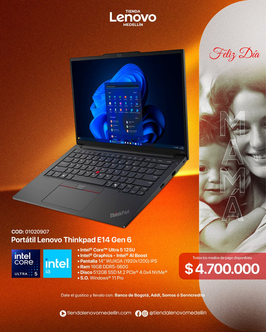 Portátil Lenovo ThinkPad E14 Gen6 Ultra 5 125U