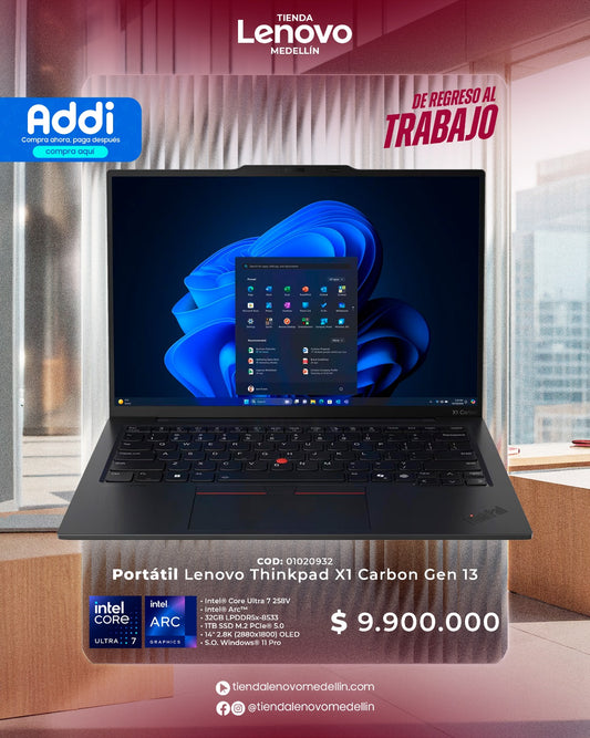 Portátil Lenovo ThinkPad X1 Carbon Gen13 Ultra 7 258V