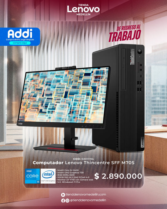 Computador Lenovo ThinkCentre SFF M70S CI5 12400