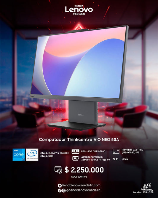 Computador Lenovo ThinkCentre AIO Neo 50a Gen5 CI5 13420H