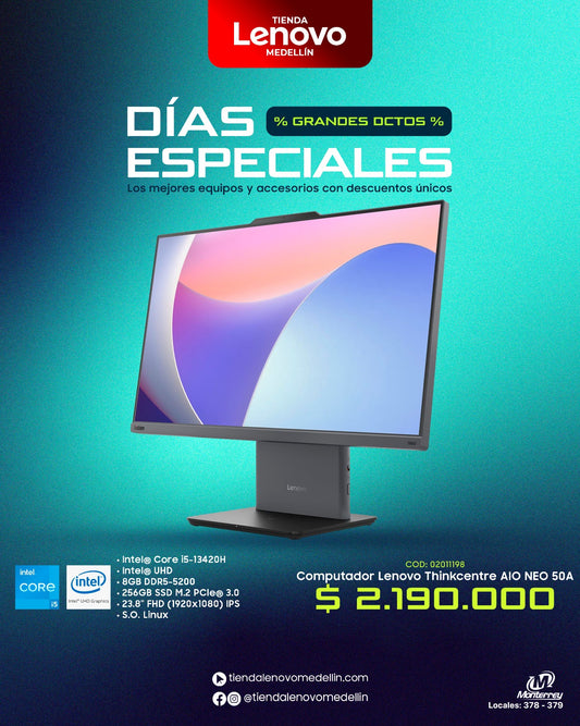 Computador Lenovo ThinkCentre AIO Neo 50a Gen5 CI5 13420H