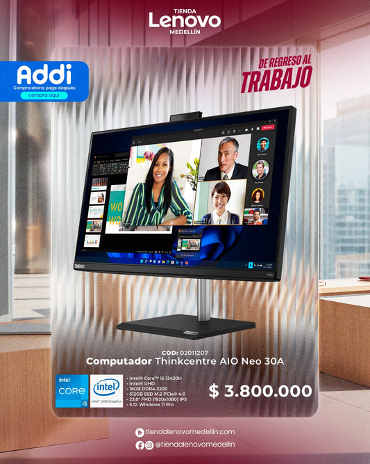 Computador Lenovo ThinkCentre AIO neo 30a 24 CI5 13420H